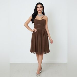 Laundry By Shelli Segal Silk Dress in Rich Brown